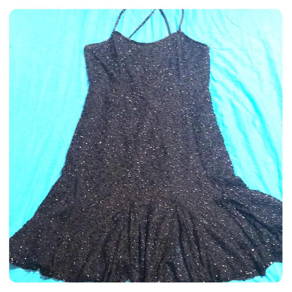 Beaded Black Cocktail Dress